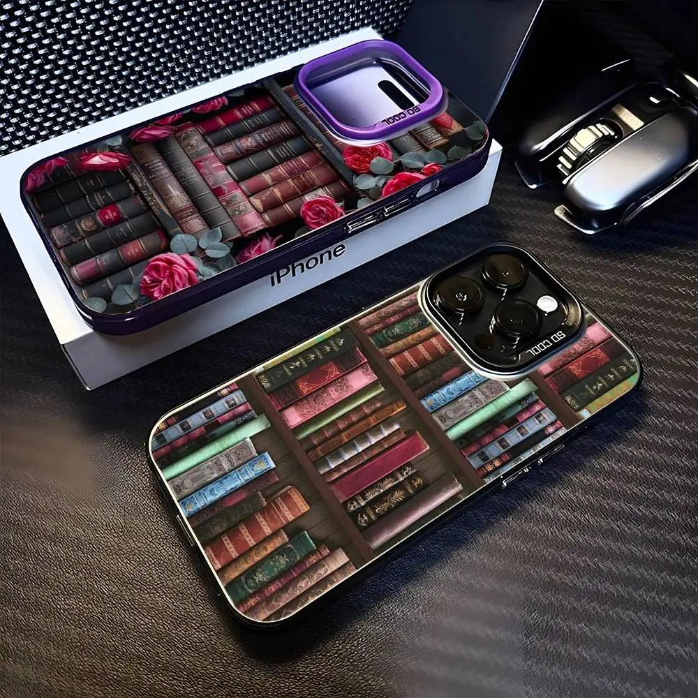 

Read Books Illustration Phone Case For iPhone 16,15,14,13,12,11,Mini,Pro,MAX Purple Matte Shockproof Cover