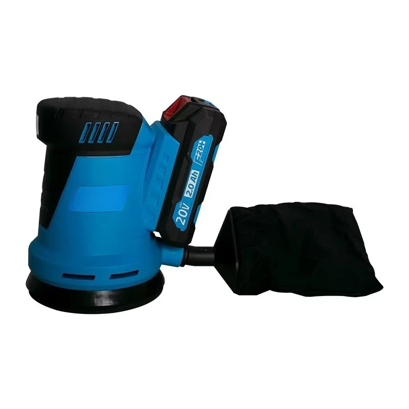 20V Battery Power Tool 125mm Cordless Random Orbit Sander with 1pc 80 Grit Sand Paper and 1pc Dust Bag