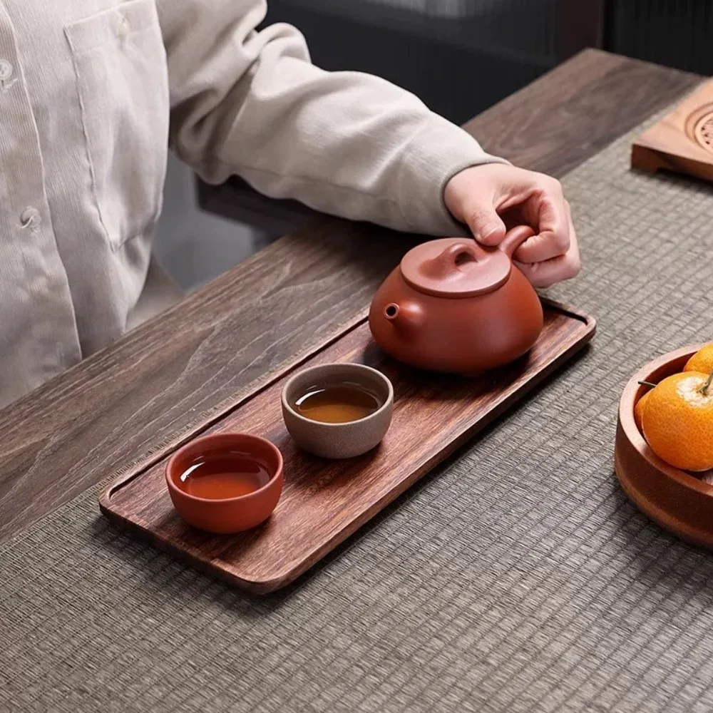 Creative Wooden Tea Tray Rectangular No Splicing Serving Tray Snack Fruit Tray Hotel Serving