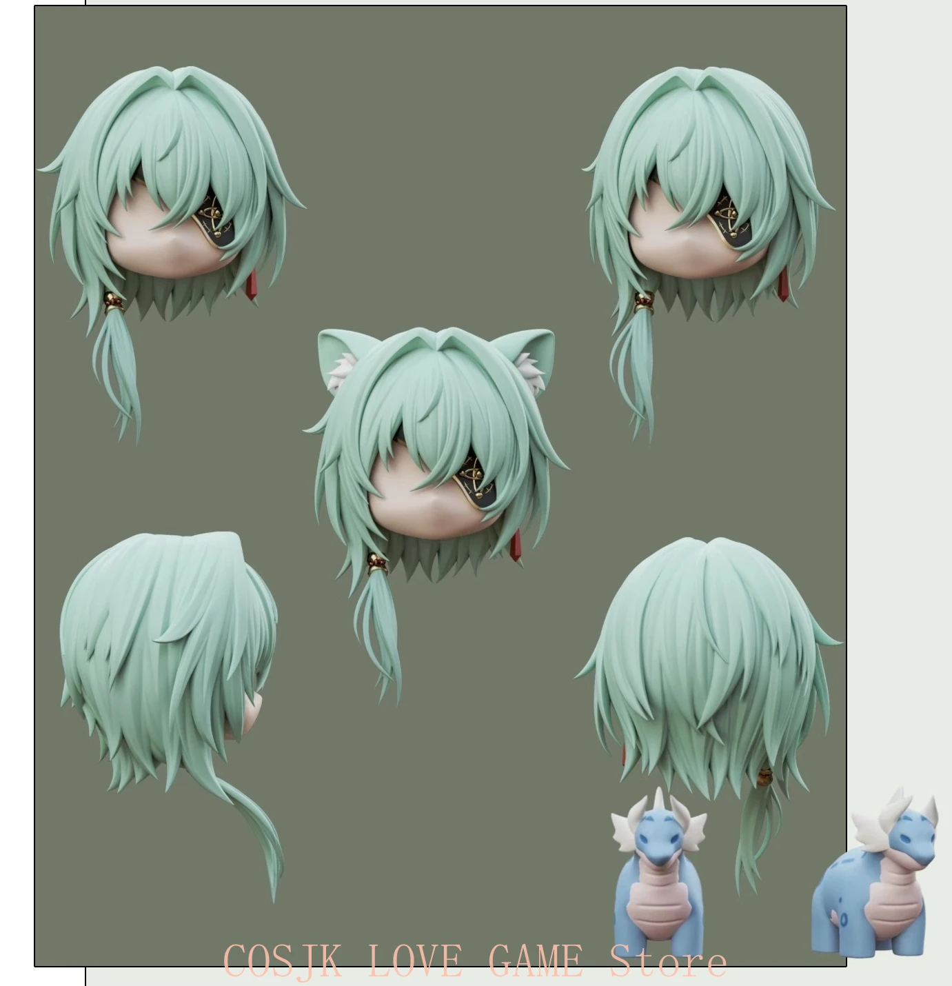 

Game Genshin Impact Anaxa Handmade OB11 OB22 Hair Wig Detachable Hair Shell Wig Faceplates Anime Cosplay Accessories Props