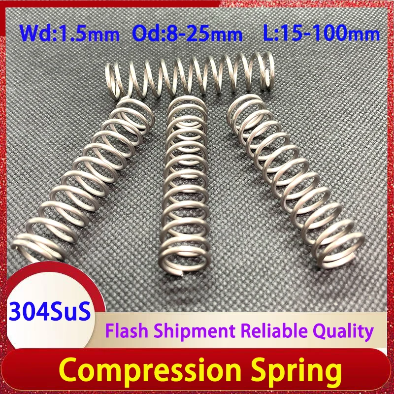 

5Pcs Wire Diameter 1.5mm Micro Small Compression Spring Pressure Return Spring Shock Absorber Spring 304 Stainless Steel