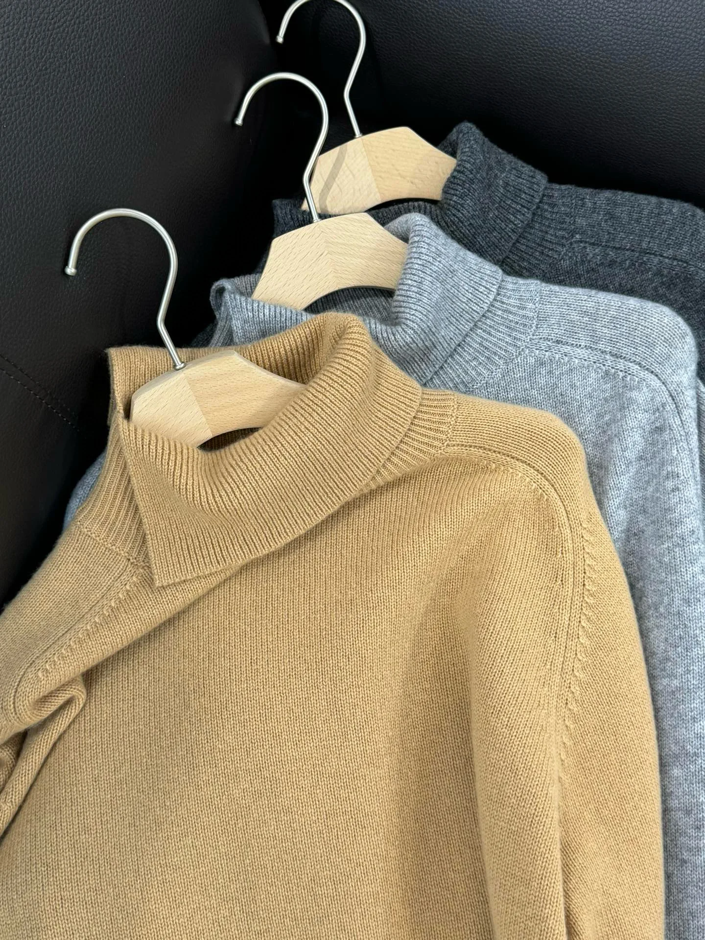 Casual autumn winter cashmere solid color luxurious sweater