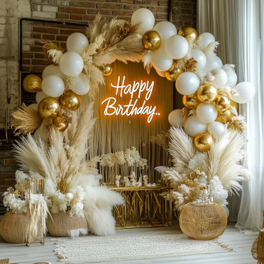 طقم قوس بالونات باللونين الأبيض والذهبي مع 178 قطعة بأحجام مختلفة بما في ذلك 18 12 10 و5 بوصة رمل أبيض معدني ذهبي #2
