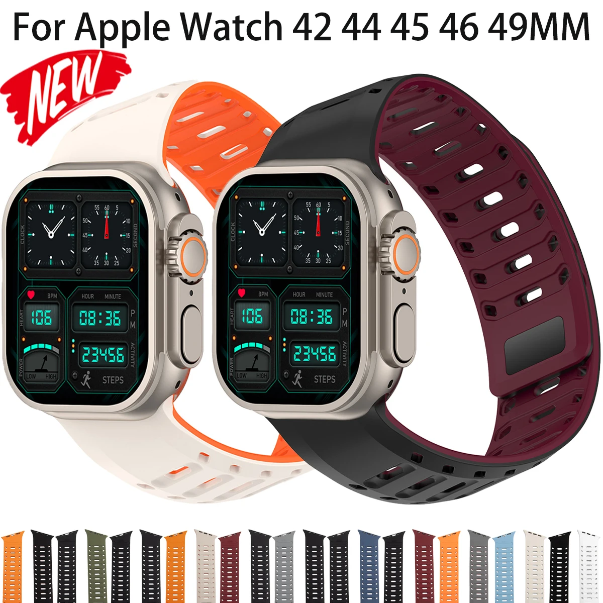Bracelet magnétique incliné pour Apple Watch 49mm 46mm 45mm 44mm, compatible avec iWatch 11 10 9 8 7 SE Ultra 3 2