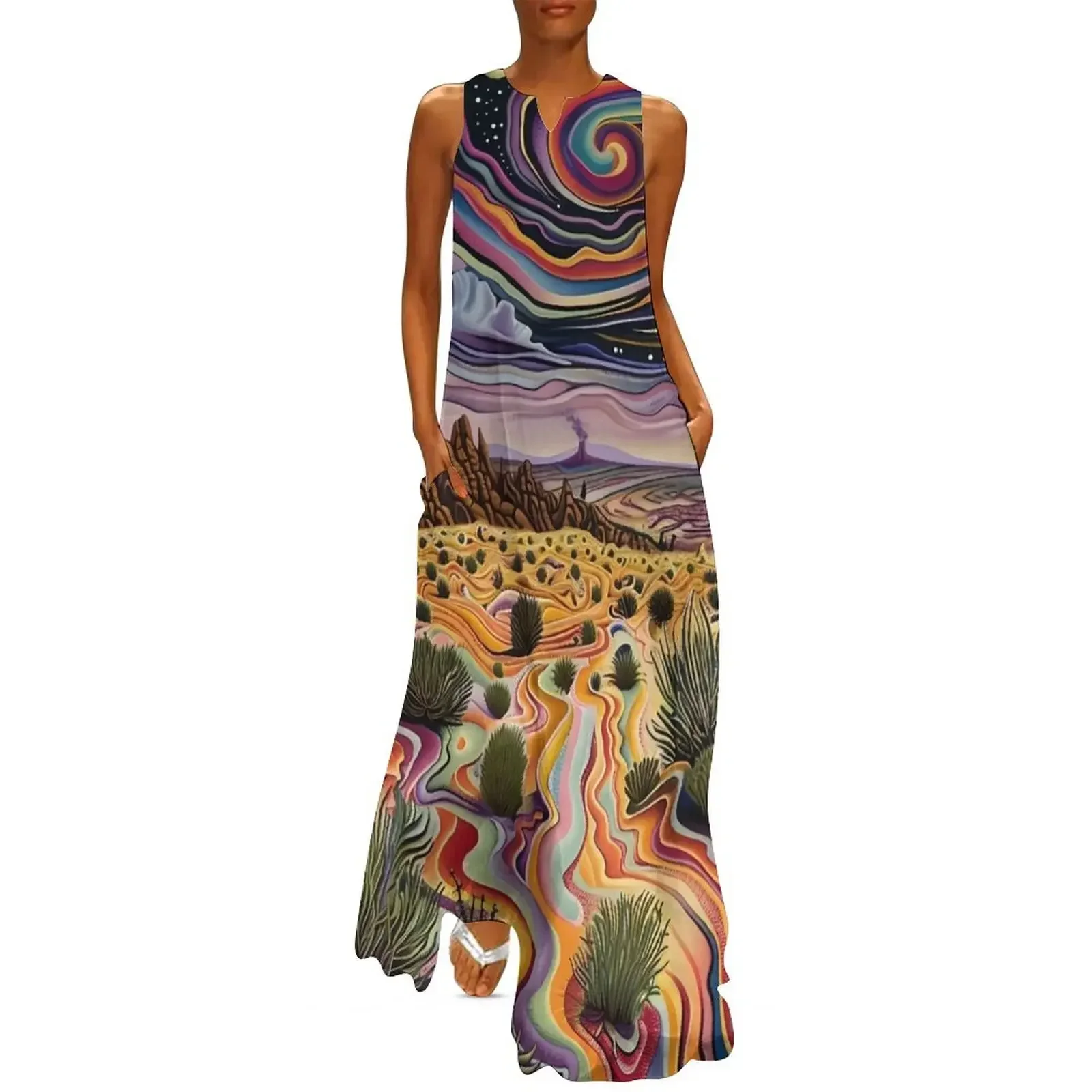 

Trippy Desert Night Long Dress women clothes dresses for official occasions Female dress Dress women