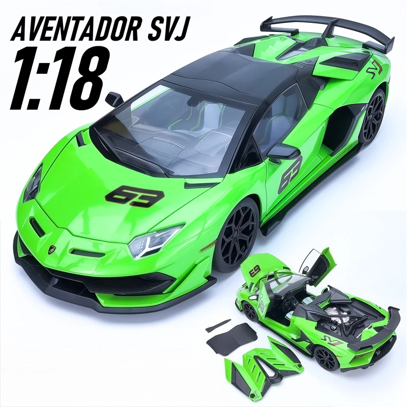 

1:18 Lamborghini Aventador SVJ63 Simulation Alloy Diecast Car Model Sound and Light Children's Toy Collectibles Birthday gift