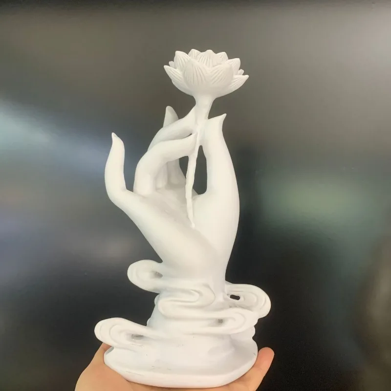 

Buddha Hand Lotus Large Resin Ball Holder Crystal Ball Base Storage Display Stand