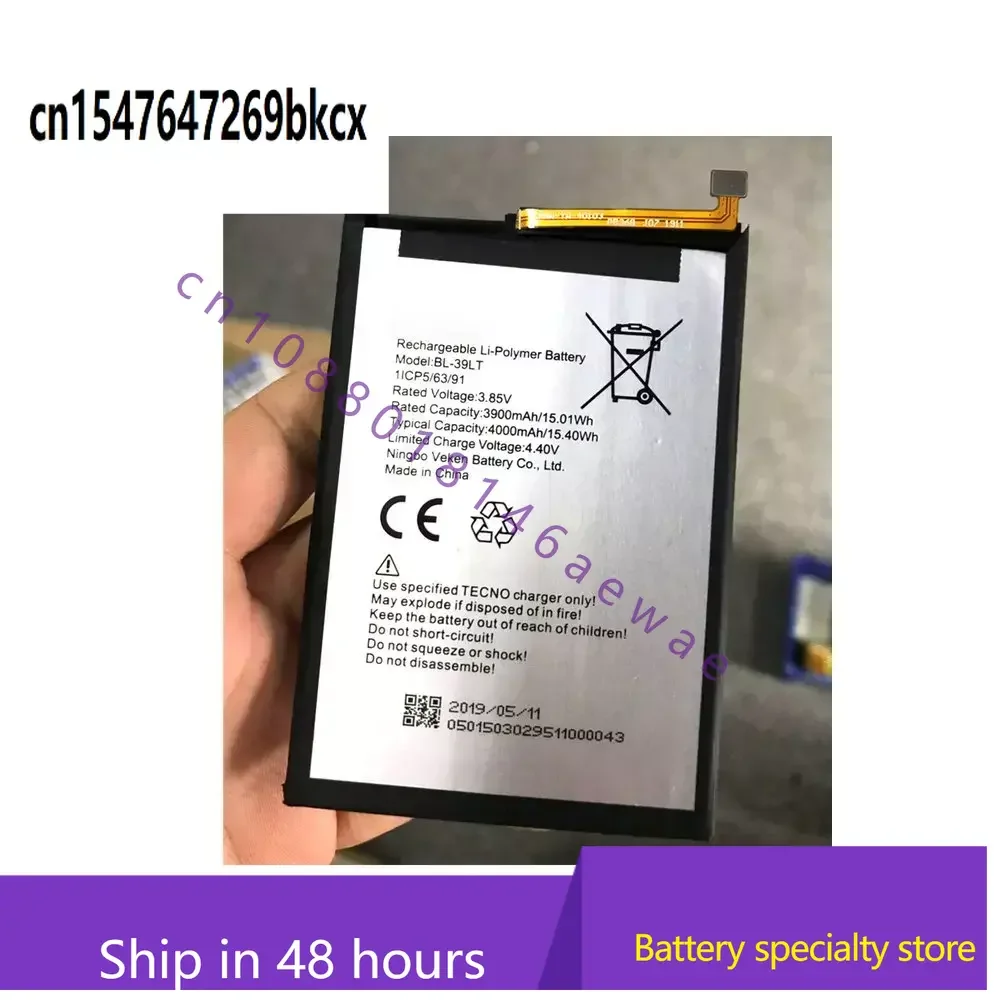 

3.8V 4000mAh BL-39LT Bbattery For Tecno Camon 12 Camon12 CC7 Spark 4 KC2 Spark4 Cell Phone