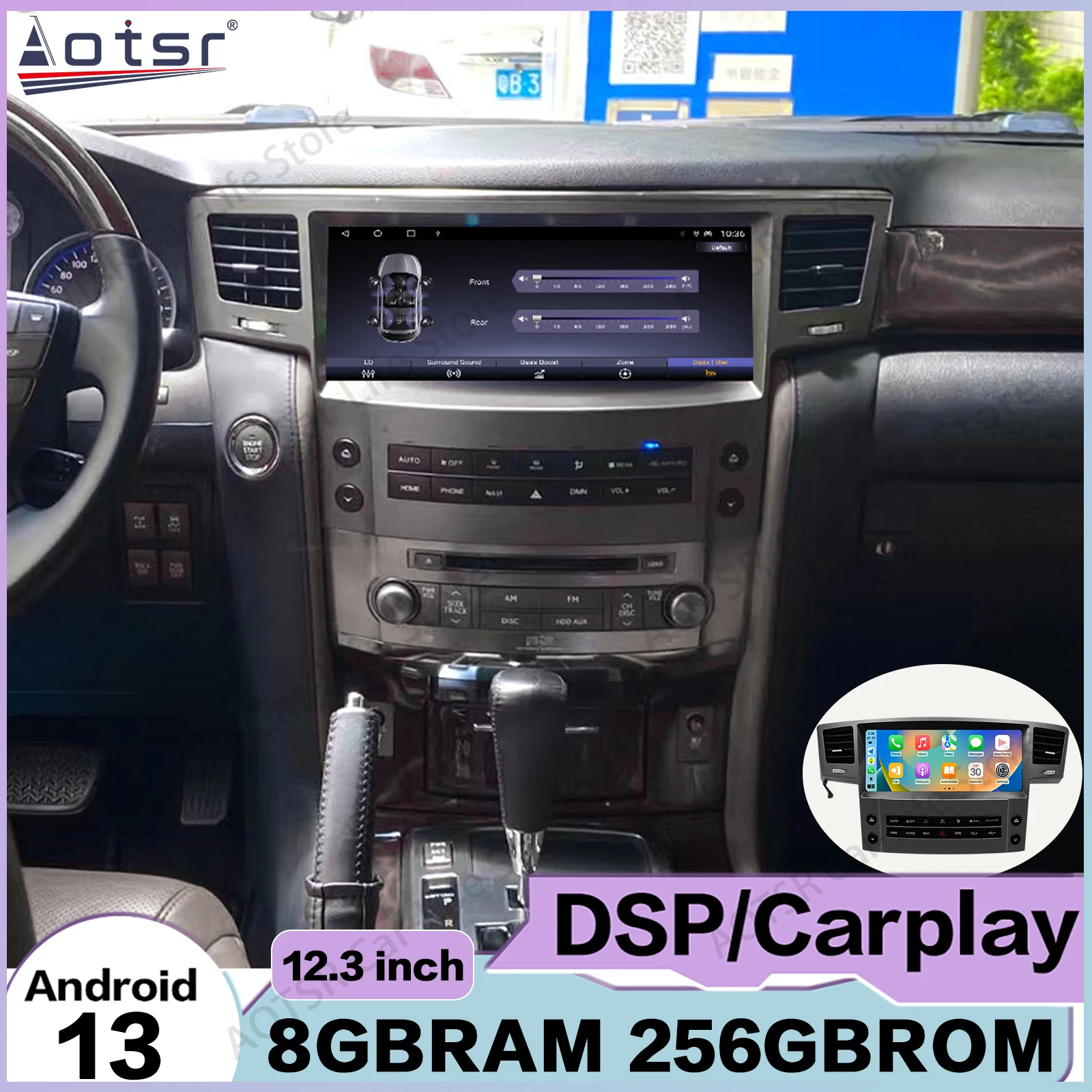 

12.3‘’ Android Auto Multimedia Car Radio For Lexus LX570 2008~2015 GPS Navigation Stereo Receiver Head Unit Carplay Offline Maps