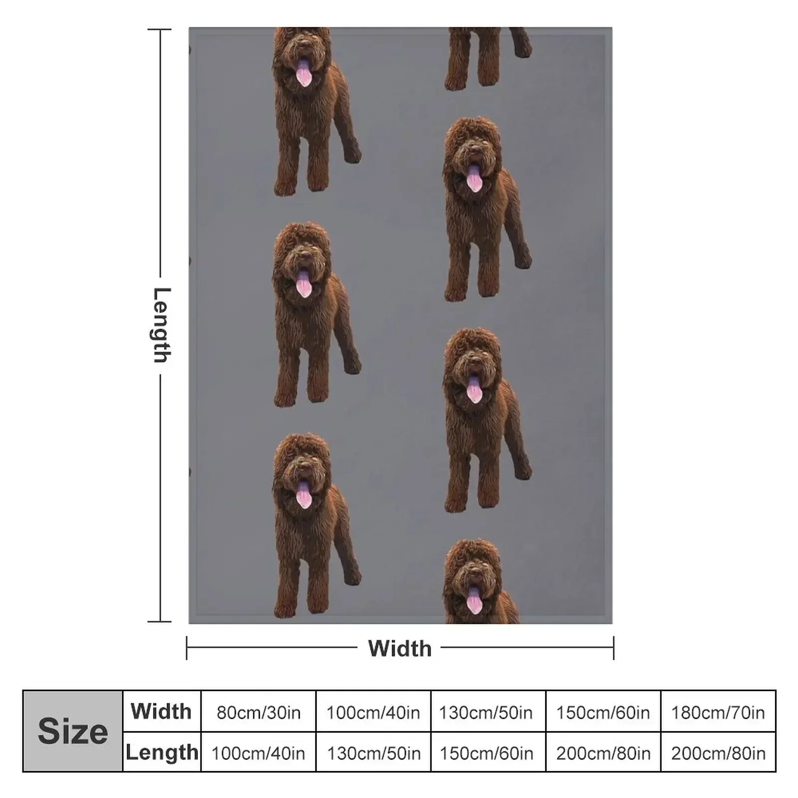 Labradoodle Chocolate Brown Throw Blanket couch cozy soft plush fuzzy picnic outdoor blanket