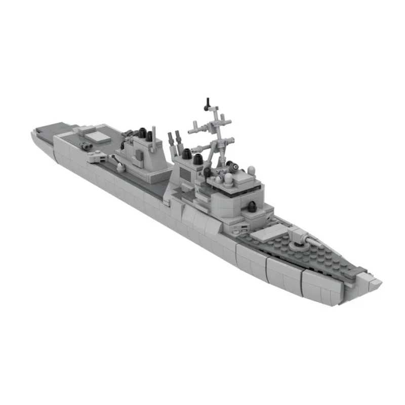 

Военная машина Arleigh Burke MOC Frigate, строительный блок, комплект линкора, военный корабль USS, Джек Х Лукас, управляемые ракетные кирпичи, крейсер