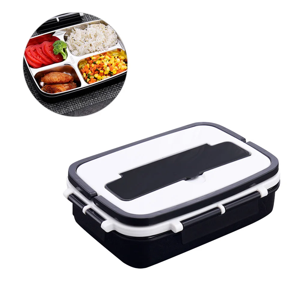 

Герметичный герметичный ланч-бокс, двухслойная ручка из нержавеющей стали, портативный контейнер для еды, конструкция перегородки, экологически чистая еда