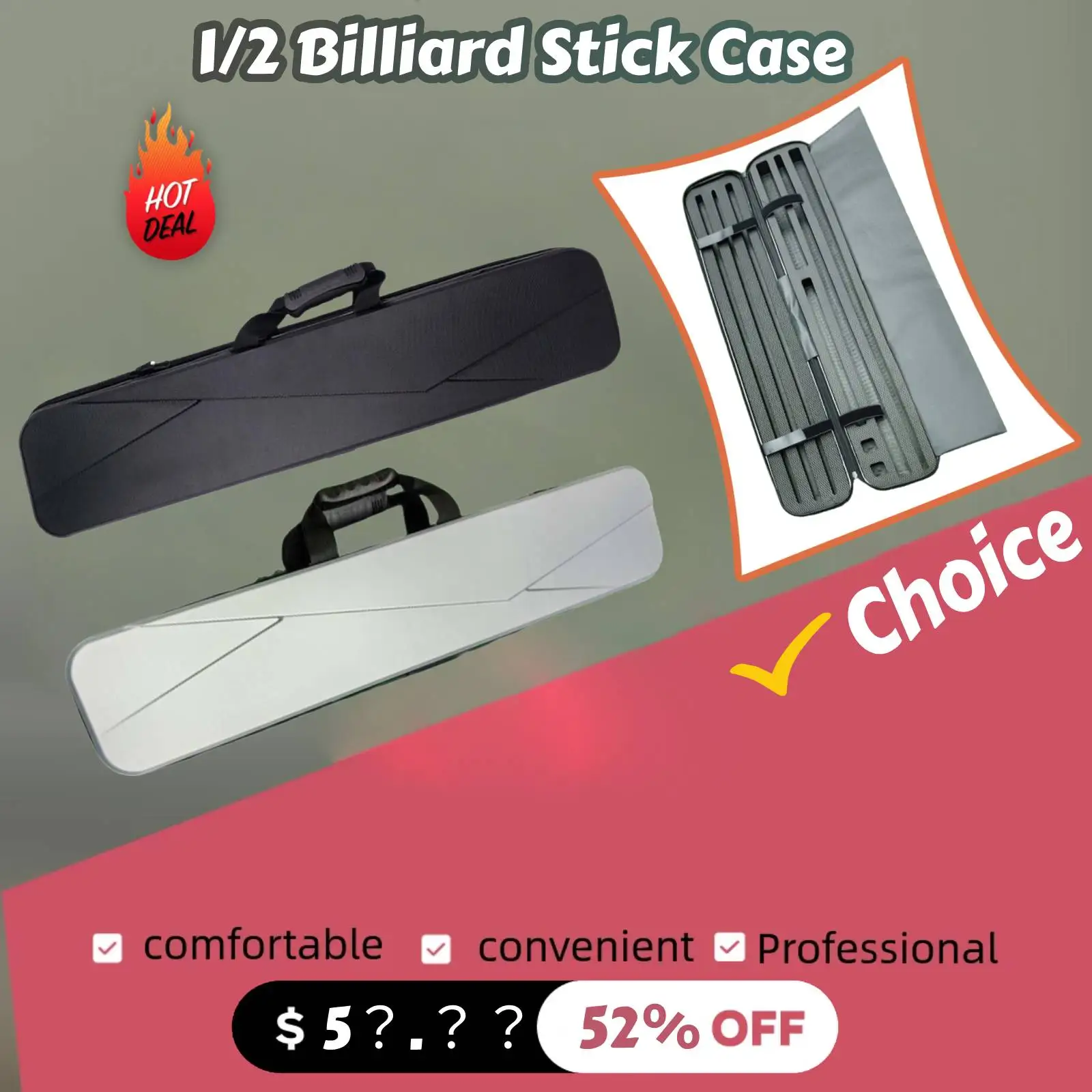 

1/2 Snooker Pool Cue Bag Pool Cue Cases Portable Lightweight Soft Billiard Cue Stick Storage Pouch Sport Accessories