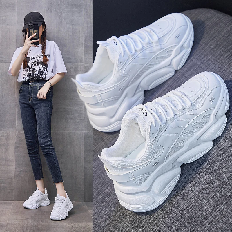 

Women Shoes 2025 New Autumn Trendy Brand Torre Female Thick Sole Increased Casual Flow Reflective Sports Running Trendy Shoes