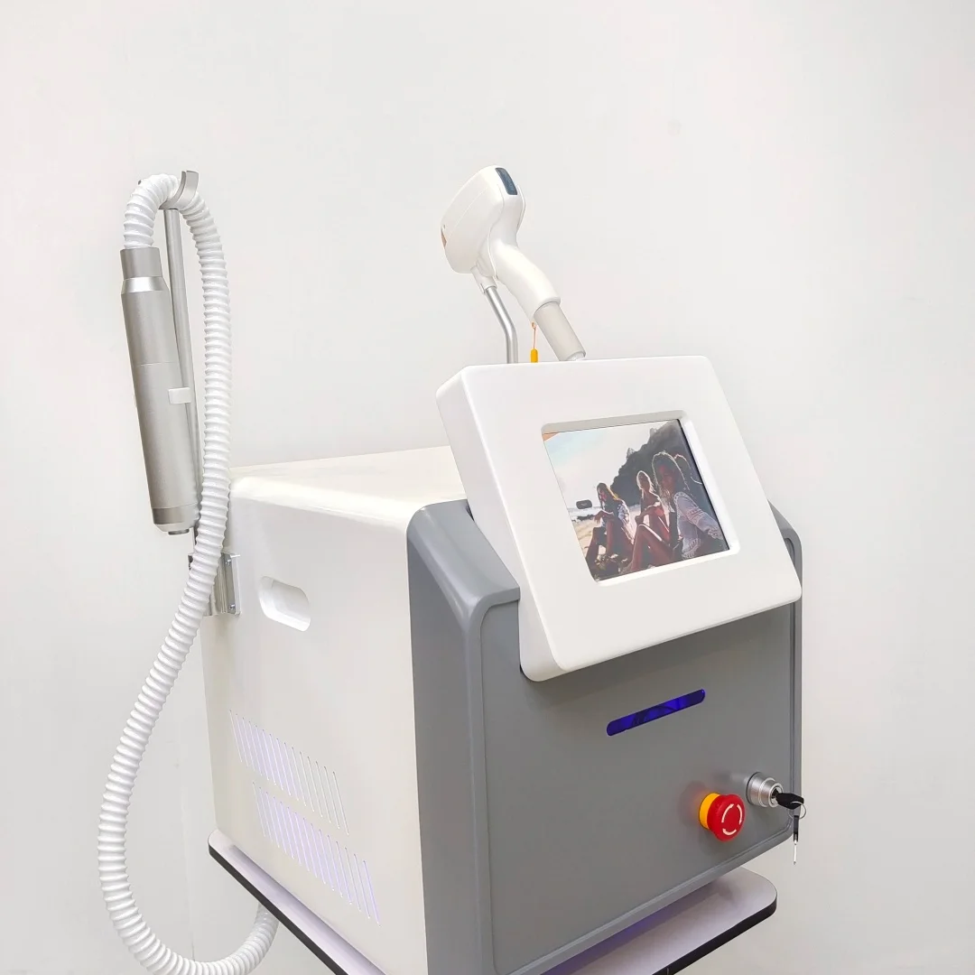 

2в1 Сопрано Титан Лед Платиновый Диод 755 808 940 1064 нм 4 длины волны Лазер ND: YAG Машина Безболезненная машина для удаления волос 2025