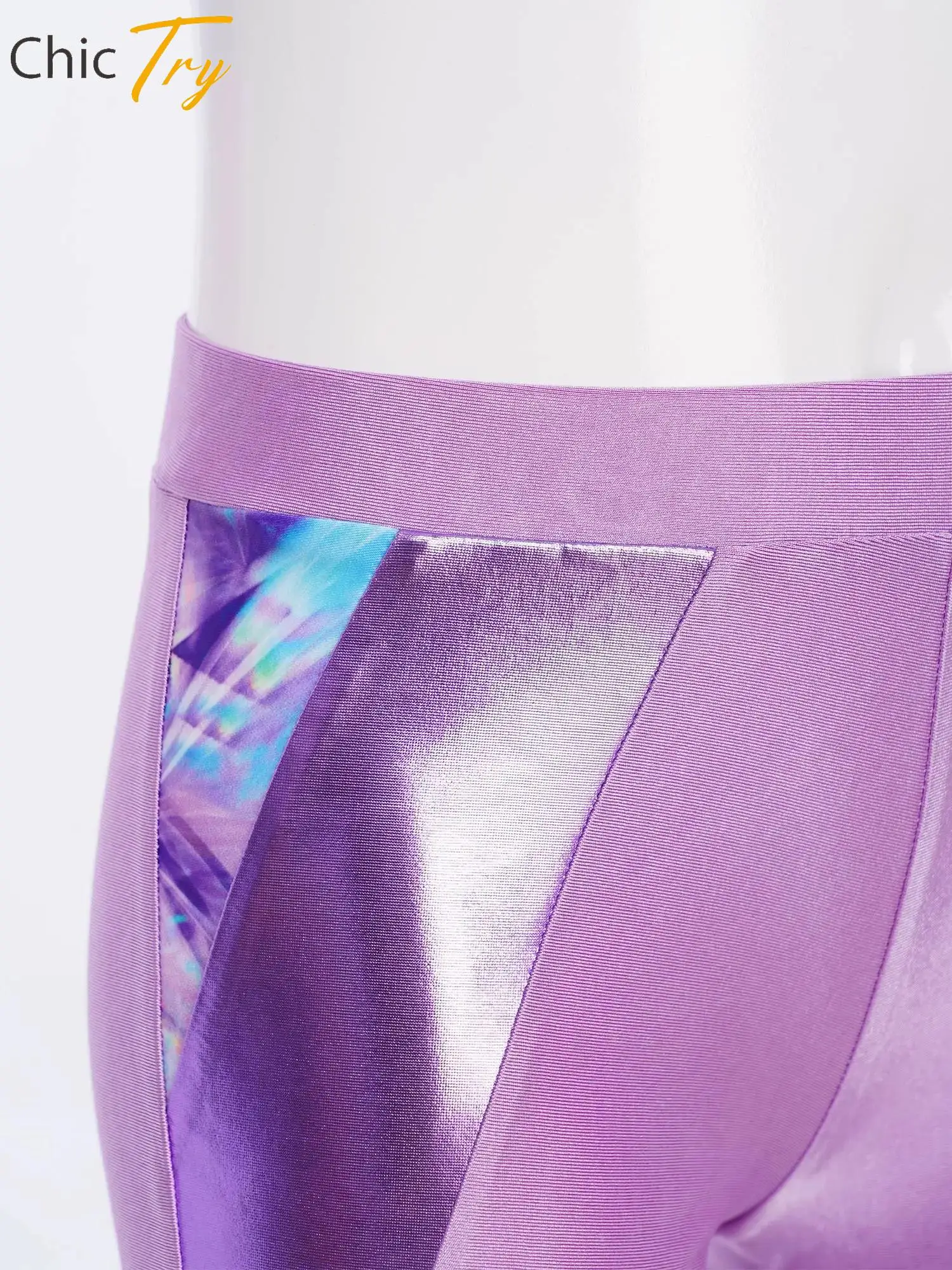 أزياء الأطفال الفتيات مطاطا حزام معدني مطبوعة المرقعة السراويل الرياضية للرياضة اليوغا الجمباز الشكل التزلج الرقص