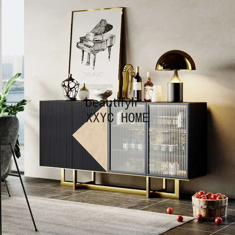 Italian Minimalist Sideboard Cabinet Home Entrance Cabinet Storage Cabinet Living Room Integrated Storage Locker