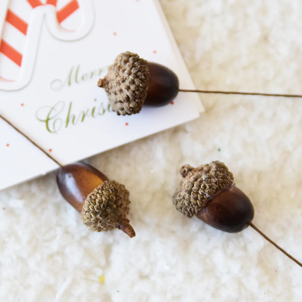 

10pcs Artificial Acorn Decor Natural Look Lifelike Fake Nuts For Home Kitchen Table Christmas Party Wedding Garden Decoration