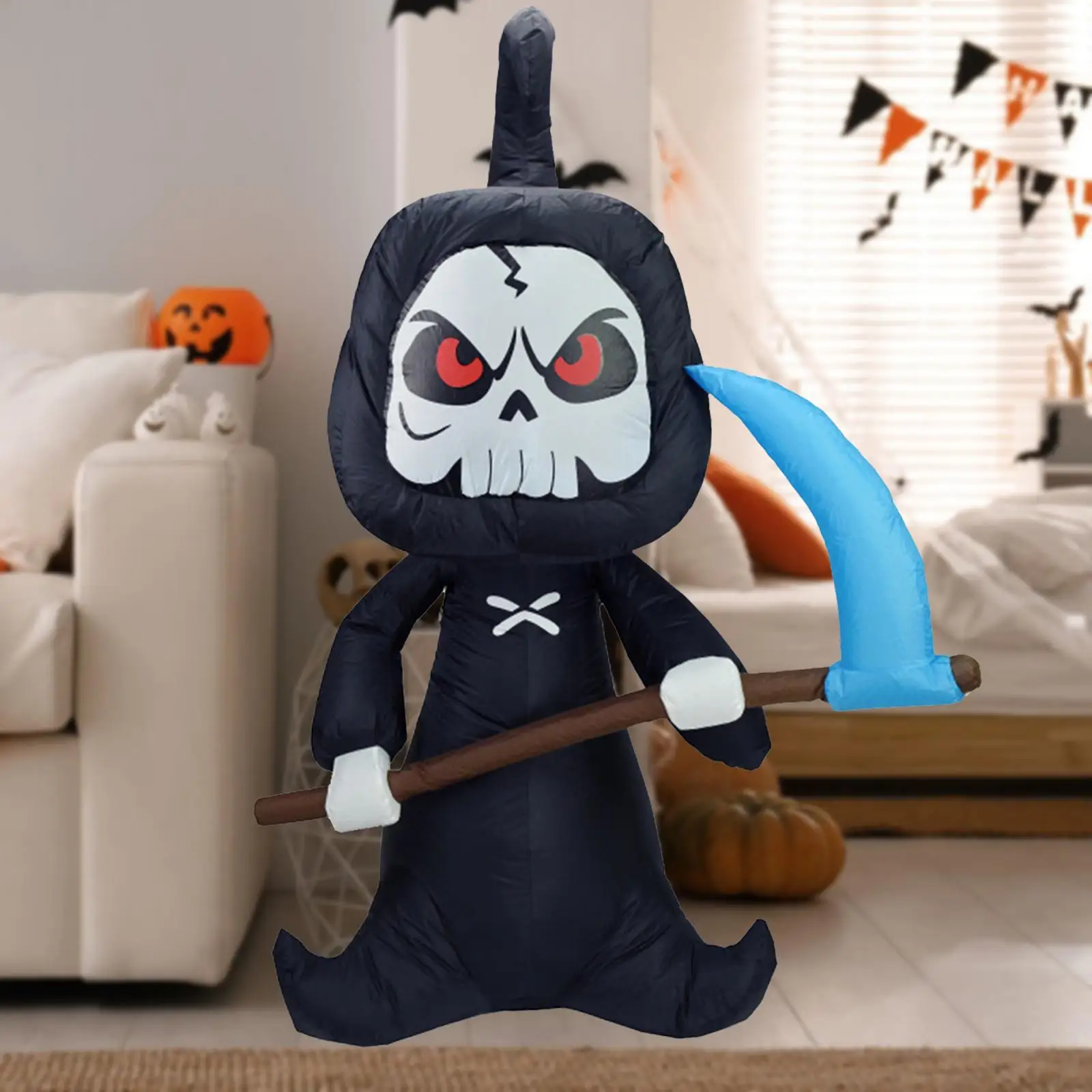 

Inflatable Skeleton Decoration UK Adapter Easy to Use Spooky Decoration Prop