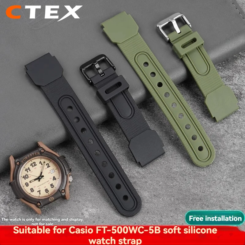 ل كاسيو FT-5500WC AW-80V W-89H سلسلة ساعات مطاطية مقاوم للماء مقاوم للعرق الرياضة لينة ريترو حزام ساعة سيليكون