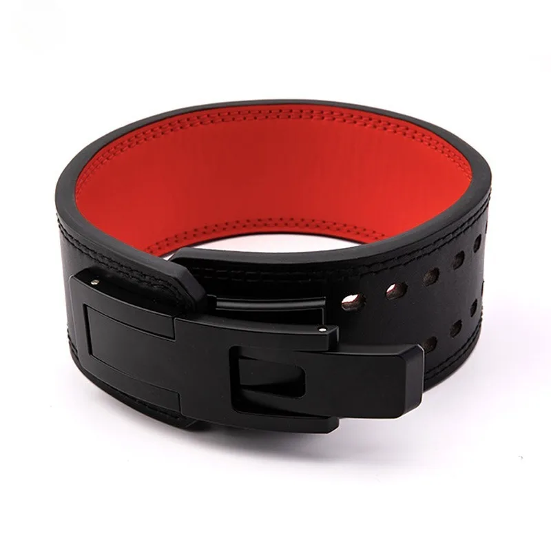 Double-breasted cowhide fitness belt squat deadlift waist protection sports protective gear professional fast buckle