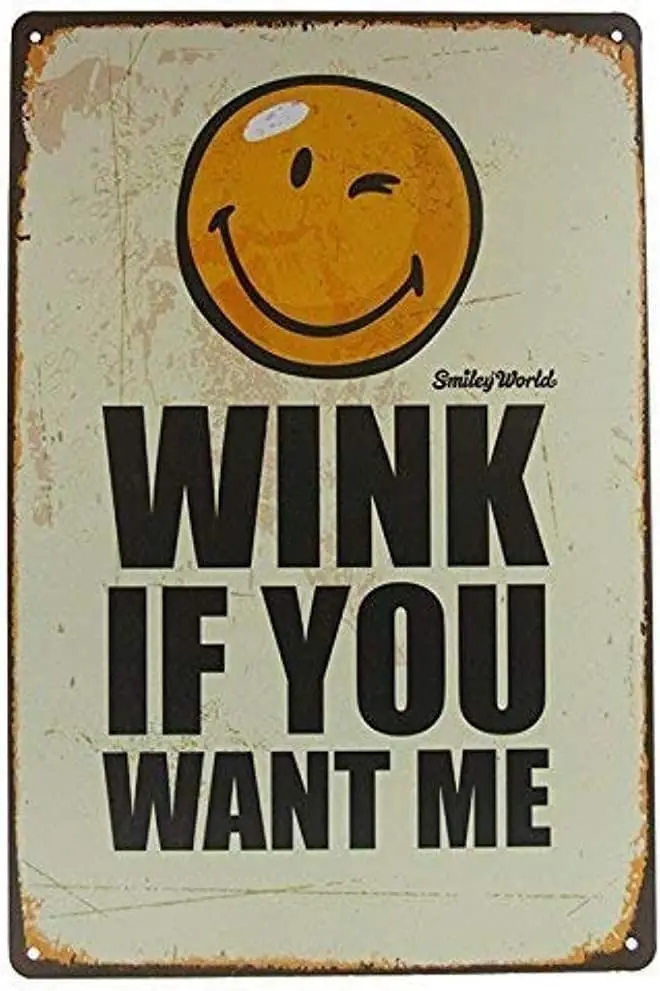 Wink If You Want Me Plaque Christams Gift Iron Painting Aluminum Sign Warning Tin Sign es, Tinsigneua32055