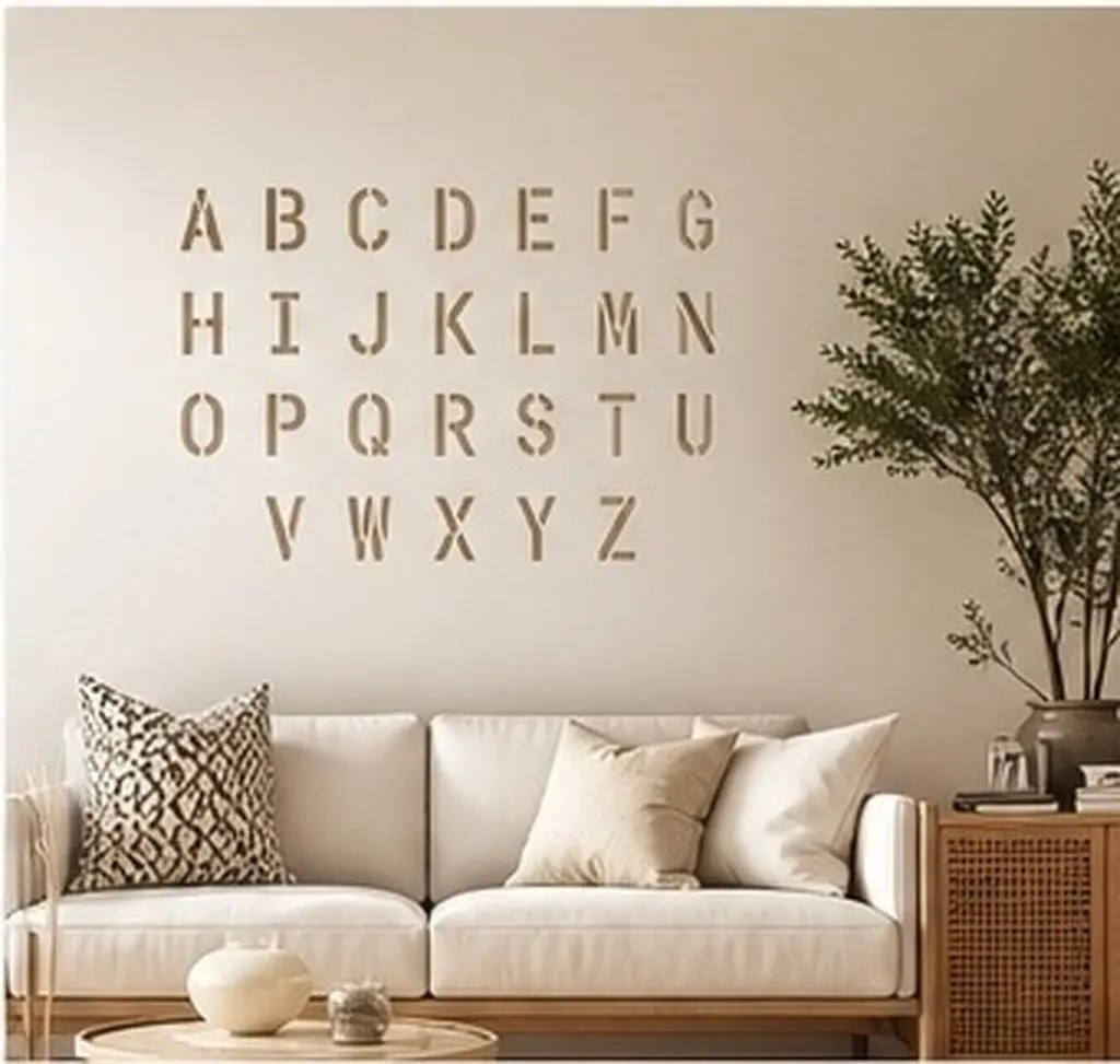 1Set Large Alphabet Painting Mold Letter Number Stencils English Alphabet Drawing Templates Reusable for DIY Art Fun