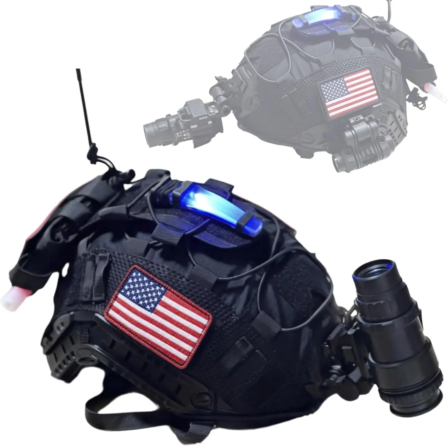 

Military Tactical Fiberglass FAST Helmet Multifunctional Airsoft Bump Helmet 6-in-1 Set with NVG Simulation Model Signal Lights