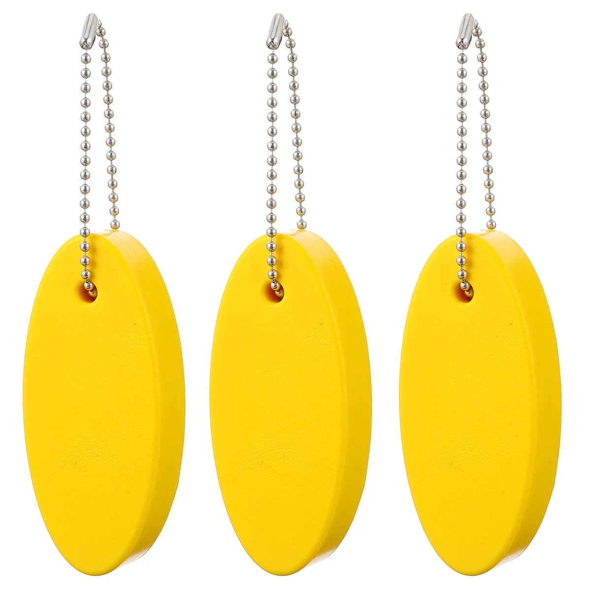 3pcs Novel Floating Keychain Durable Float Oval Key Ring Creative Key Chain