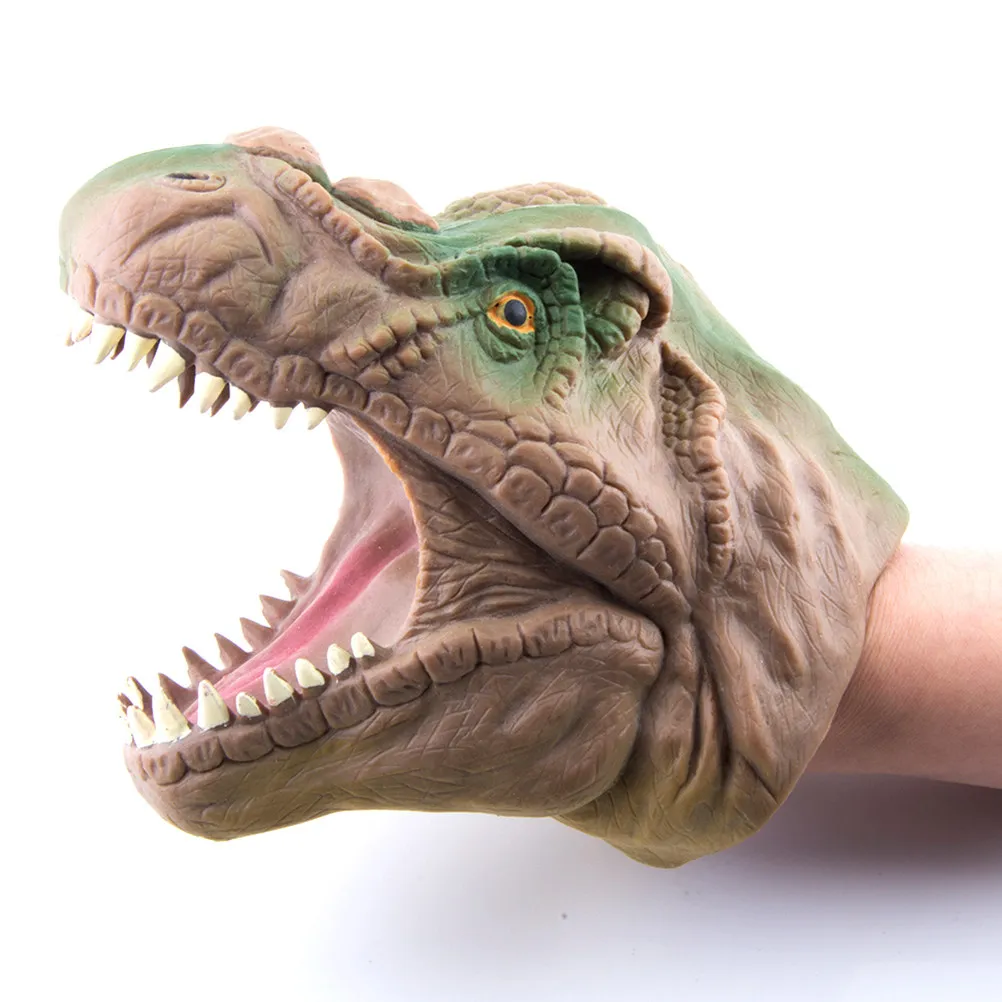 

1Pcs Dinosaur Hand Puppet Tyrannosaurus Head Realistic Brown Role Hand Puppet for Birthday Gift Imaginative Game
