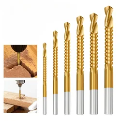 HSS Twist Drill Bits Set Titanium Coated Drill Bit 3-8mm Serrated Grooving Spiral Jagged Saw Drill Bit Composite Drill Bits