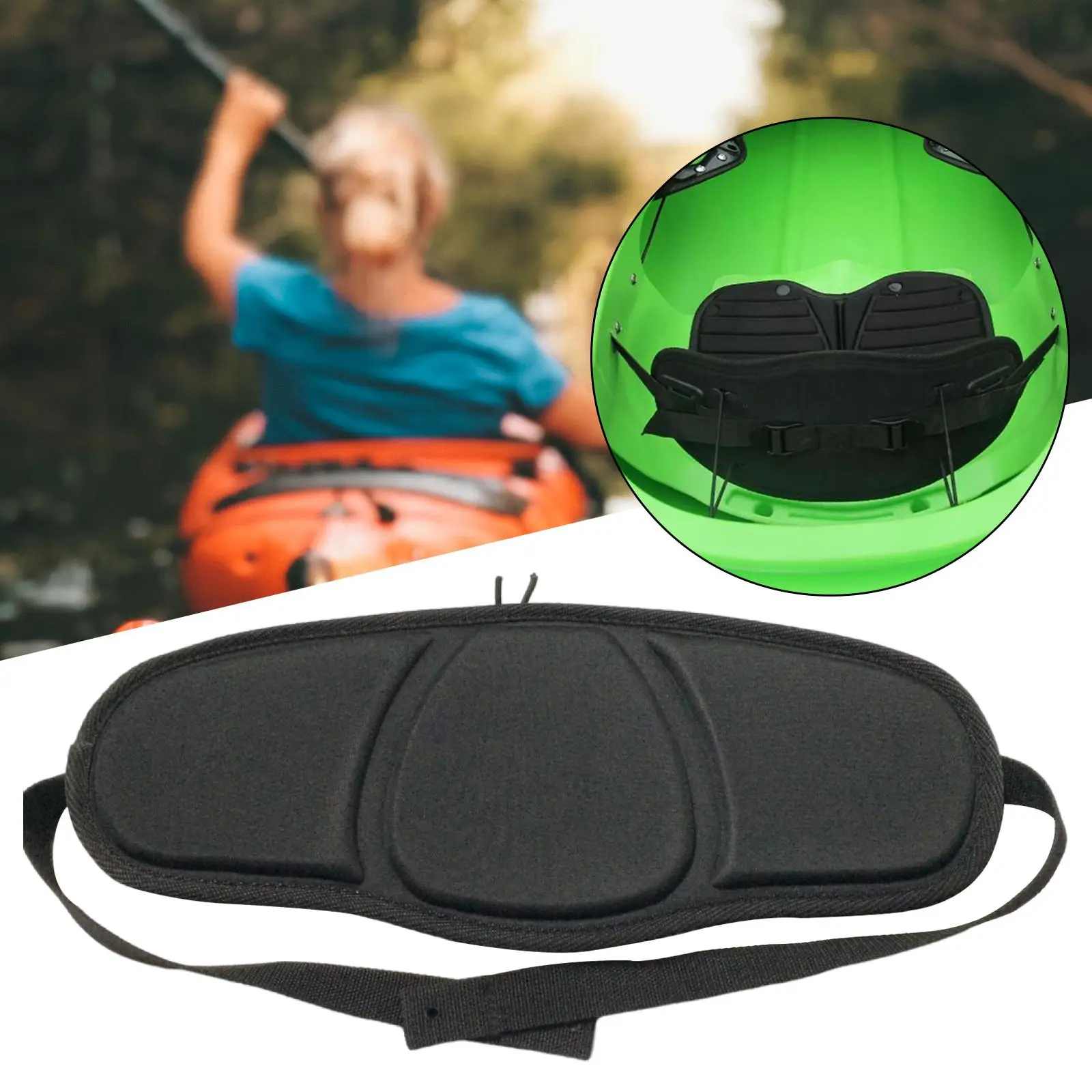 

Lightweight Black Kayak Backrest Cushion Adjustable EVA Support Pad for Canoe Boat Seat Cover Marine Use