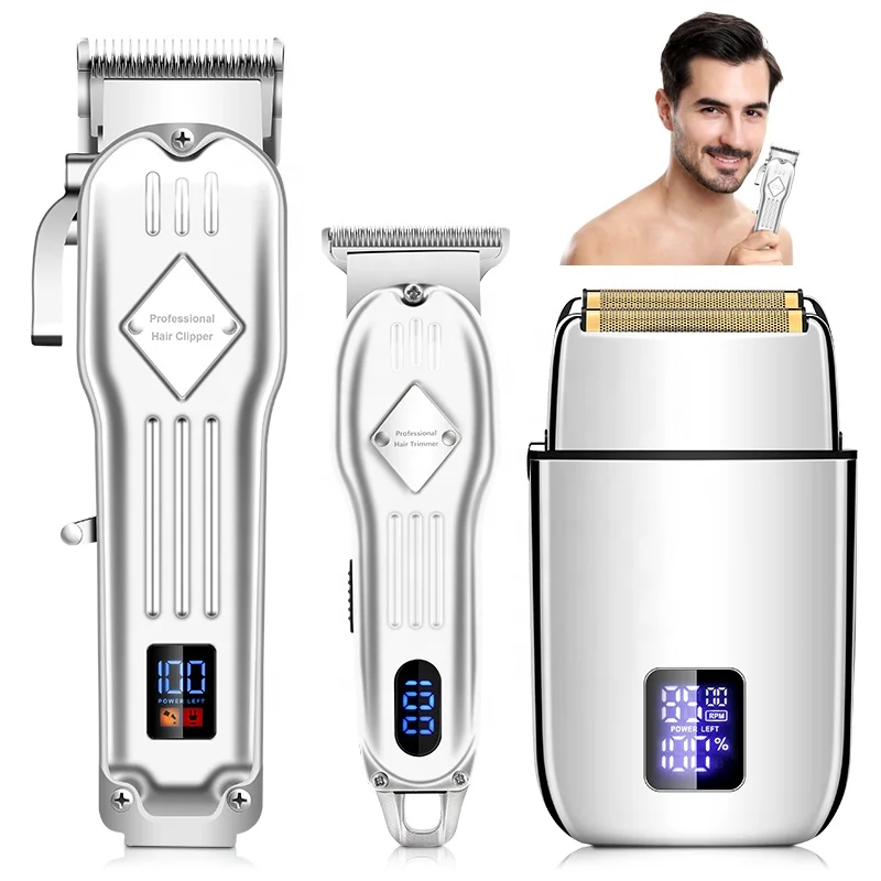 WAIKIL Professional Rechargeable Hair Clipper Shaver Blade Electric Men'S Barber Machine Hair Trimmers Razor Set