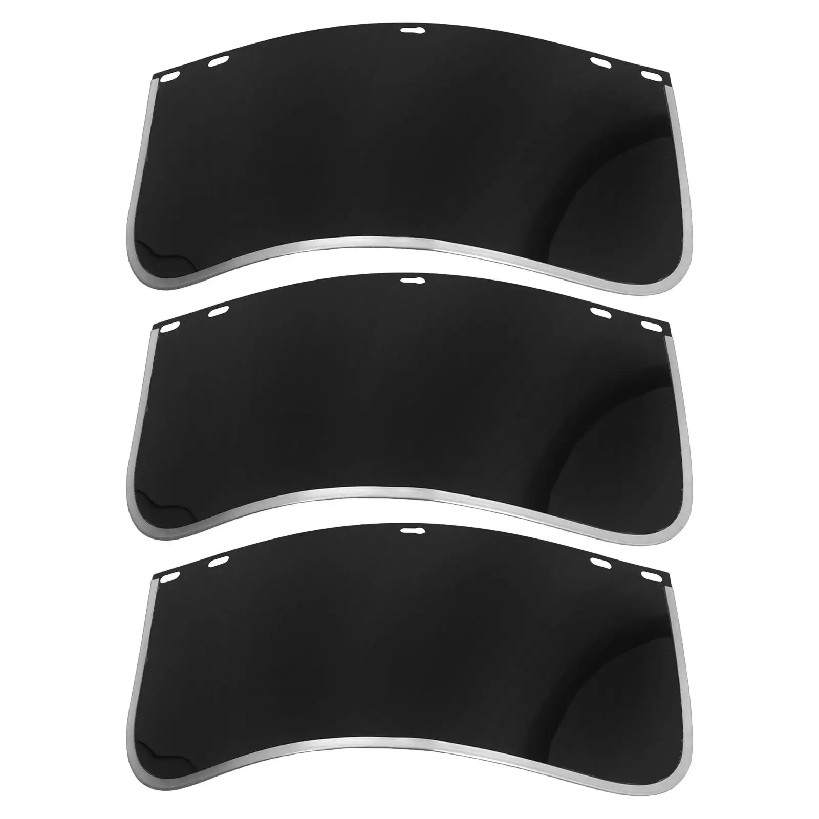3Pcs Facial Shield Replacement Lens 15.5x8 Tinted Welding Grinding Full Face Protective Safety Visor Black Welding Visor