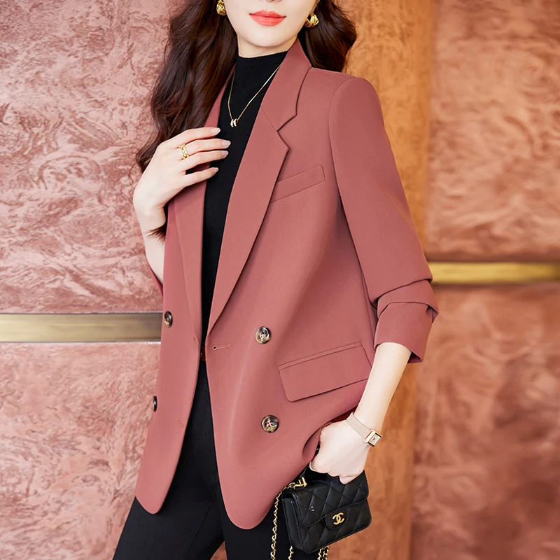 Autumn and Winter Women Solid Elegant Loose Simple Classic Fashionable Long Sleeve Temperament All-match Blazer Chic Clothing