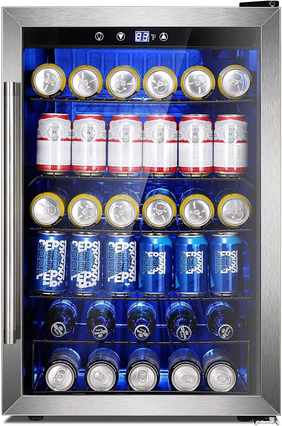 Star Beverage Refrigerator Cooler - 145 Can Mini Fridge Glass Door for Soda Beer or Wine Small Drink Dispenser Clear F