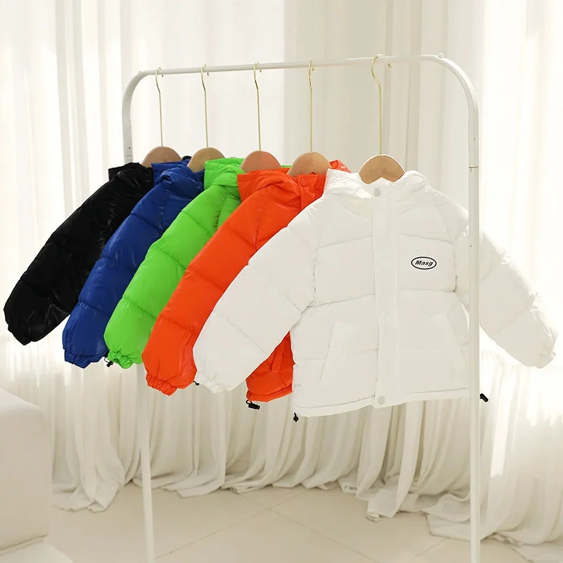 

Children's Down Jacket Boys Girls Thickened Coat New Warm Parkas Winter Hooded Cotton Clothes Autumn Kids Casual Outerwear