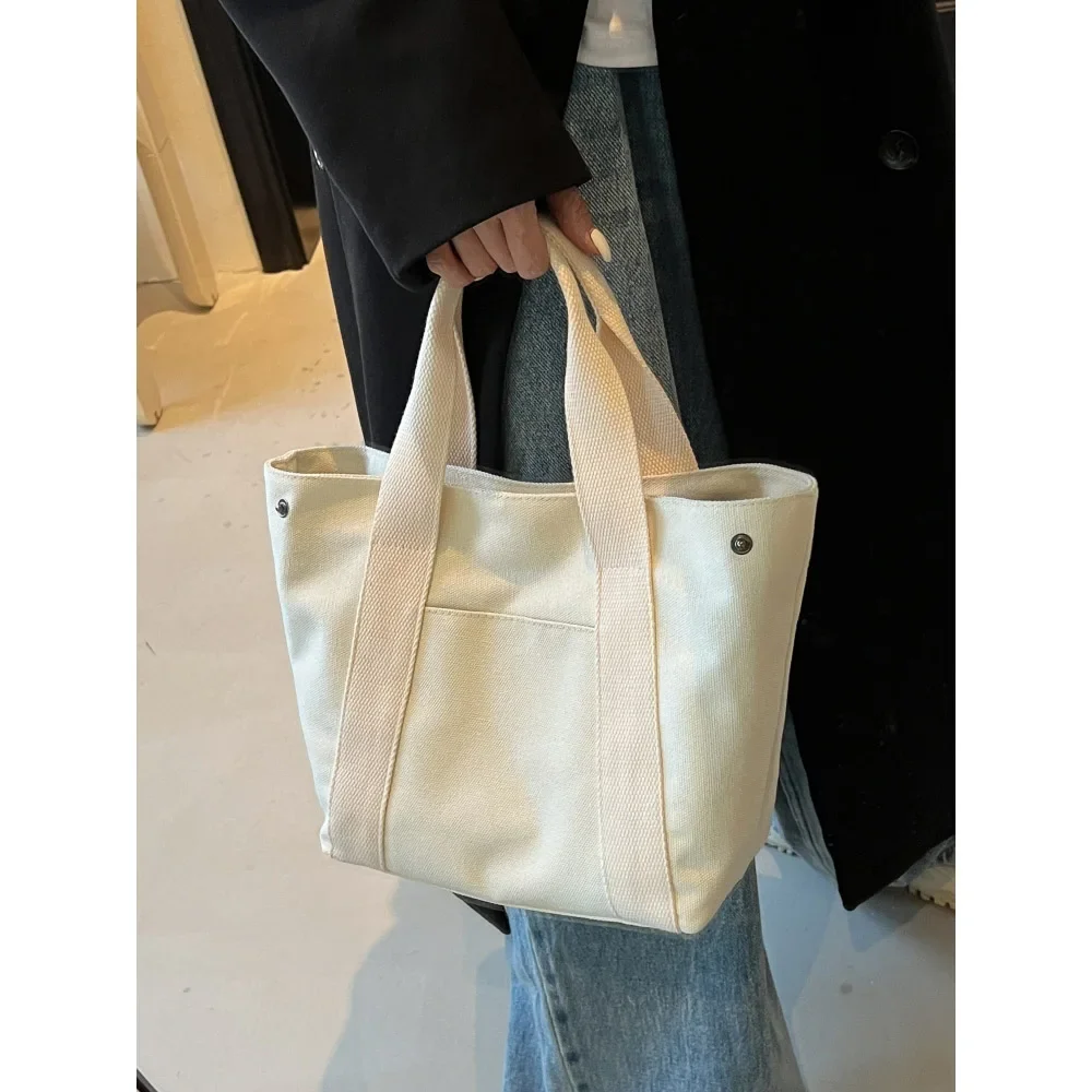 المرأة حقيبة قماش قنب بسيطة اليابانية عادية كل مباراة سستة سعة كبيرة باليد حمل الحقائب التسوق اليومي تخفيف حقائب اليد