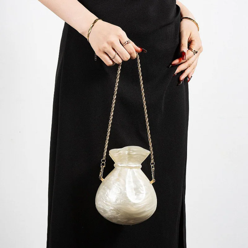

Роскошные элегантные вечерние сумки Европейские и американские высококачественные сумки Модные новые сумки акриловой формы Изысканные женские сумки с цепочкой