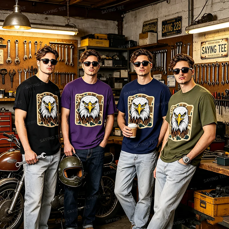 Eagles Camo Football Game Day Schul-Maskottchen Team Spirit T-Shirt Y2k Schul-Football-Team Spirit Kleidung Weiches Baumwoll-Grafik-T-Shirt – Detail 4
