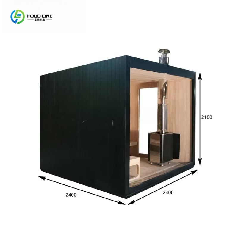 Customized Outdoor Wooden Garden House Modern European Style Villa With Wood Burning Stove