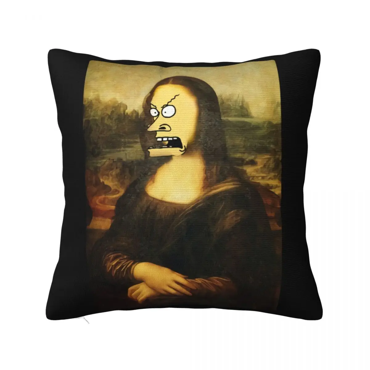 Da Vinci Cornholio Mona Lisa Funny Black For Beavis And Butthead Fans Fashion Classic Men Brand Pillow Case