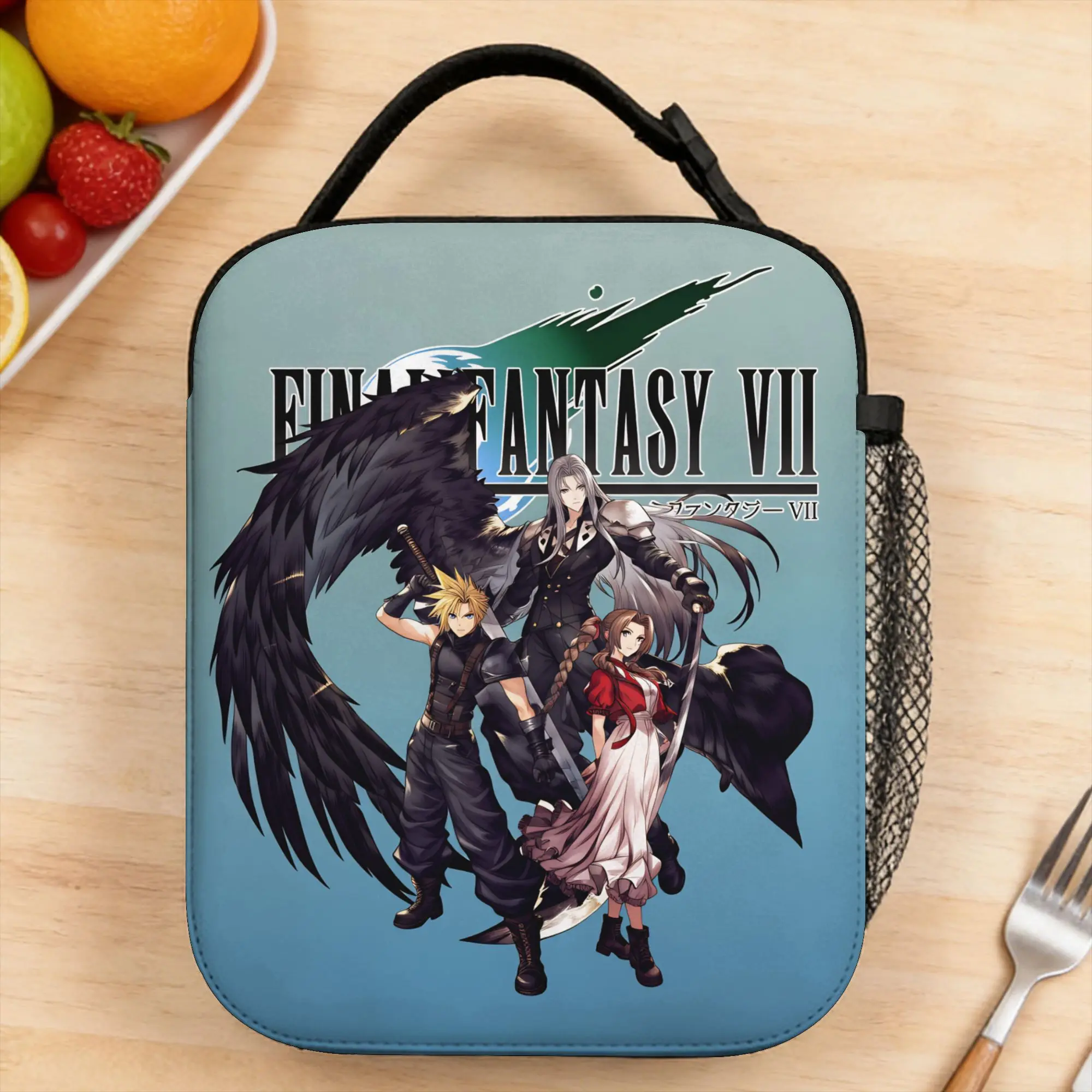 Lunch Bag Tifa Lockhart-Final Fantasy 7 Ff7Remake Ffvii Final School Lunch Box For Child  Retro Portable Print Cooler Bag