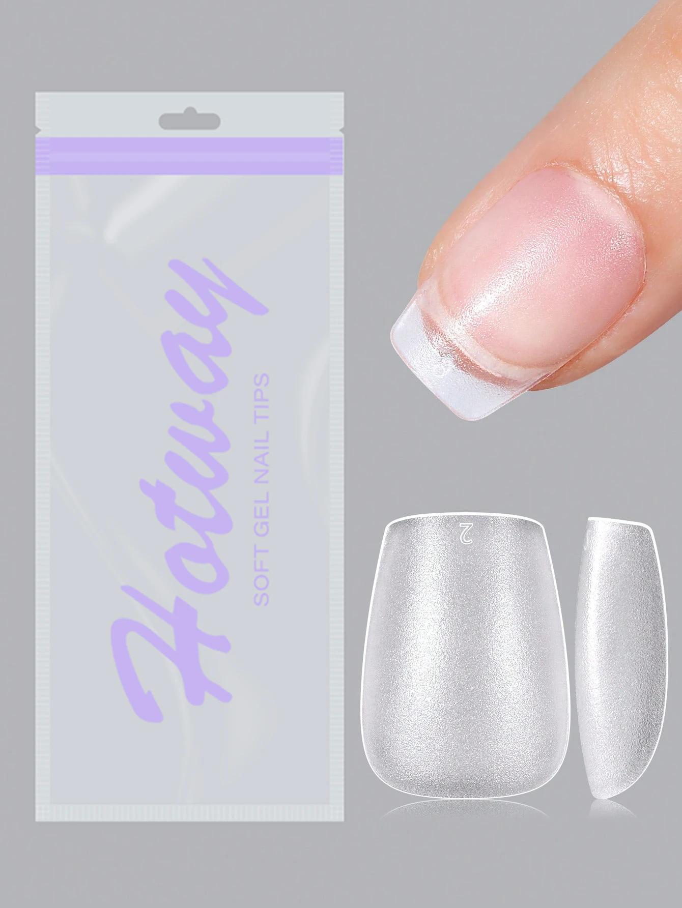 HOTWAY 150/240/300/360/450 scrub full set of false nails, ultra short trapezoidal 15 # scrub acrylic nail tips, suitable for nai