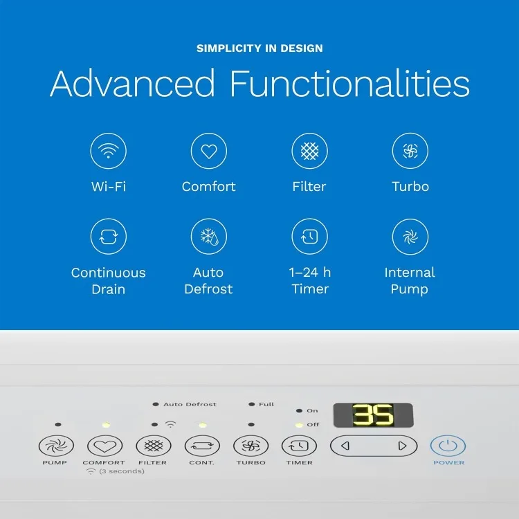 4500 Sq. Ft. Energy Star WiFi-Enabled Dehumidifier with Pump - Superior Moisture Removal & Humidity Control for Large Rooms,