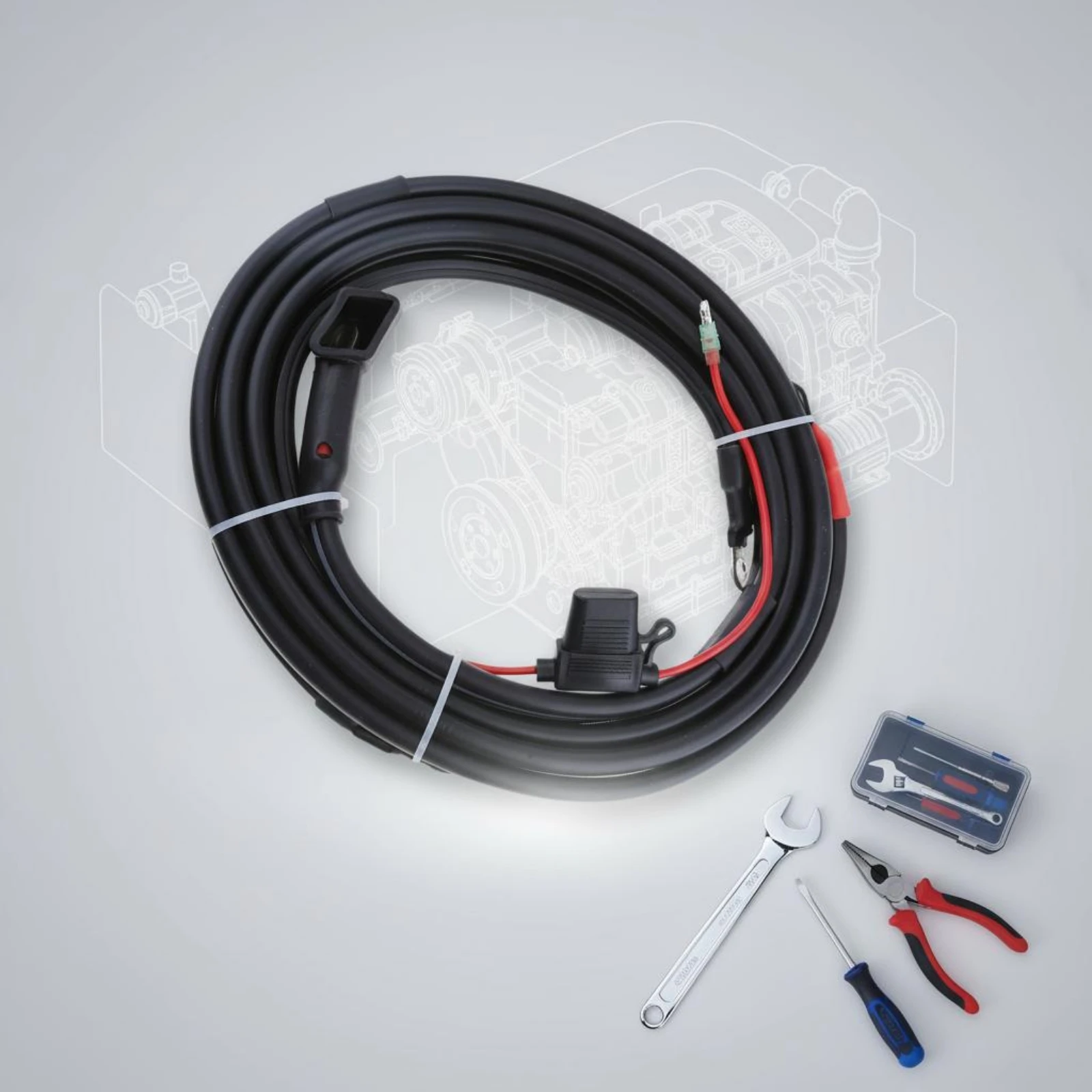 Outboard Engine Cable Heavy-Duty Marine Power Wire Boat Battery Lead High Conductivity Marine Battery Wire Set