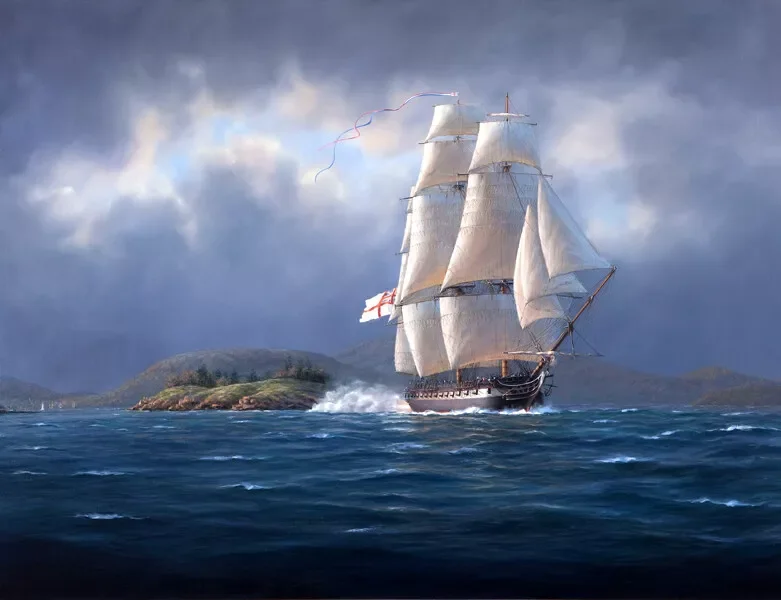 

Sea sailing at night ,Art Picture Print Silk Poster Living Room Decor ,Home Wall