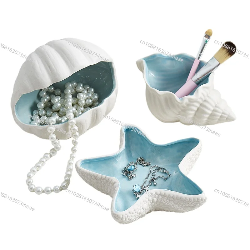 Nordic luxury home decoration jewelry tray unique shape ceramic jewelry tray wedding girl gift