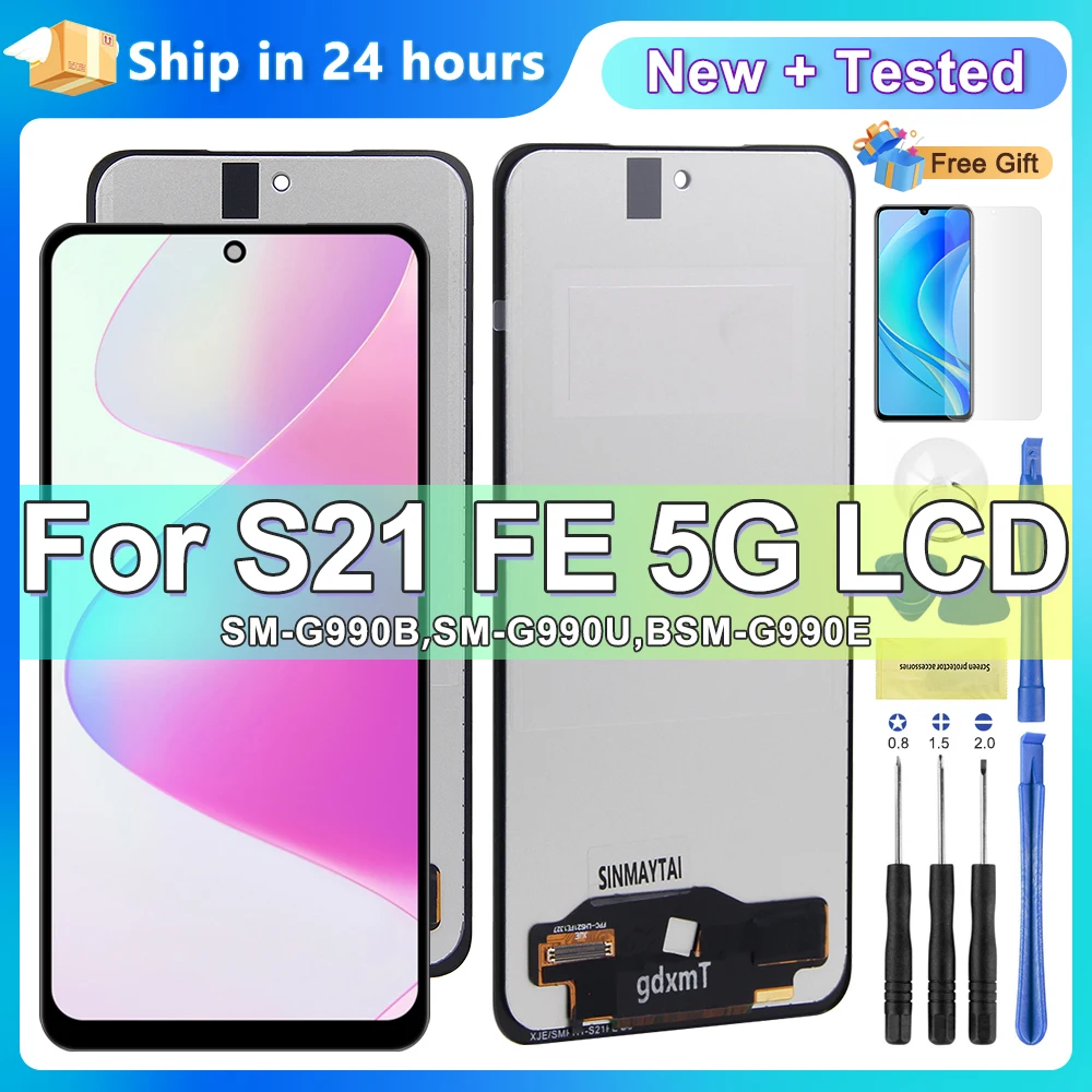 TFT S21 FE Display for Samsung Galaxy S21 FE LCD Display G990B G990U Touch Screen Digitizer Assembly Replacement 100% Tested