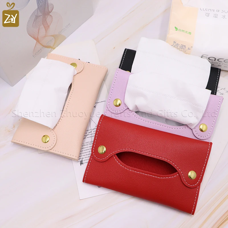 Mini Japanese style pu leather tissue bag tissue box living room bathroom tissue organizer car tissue wet towel box